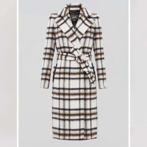 Mackage Sienna Plaid Wool Blend Coat Sz. M